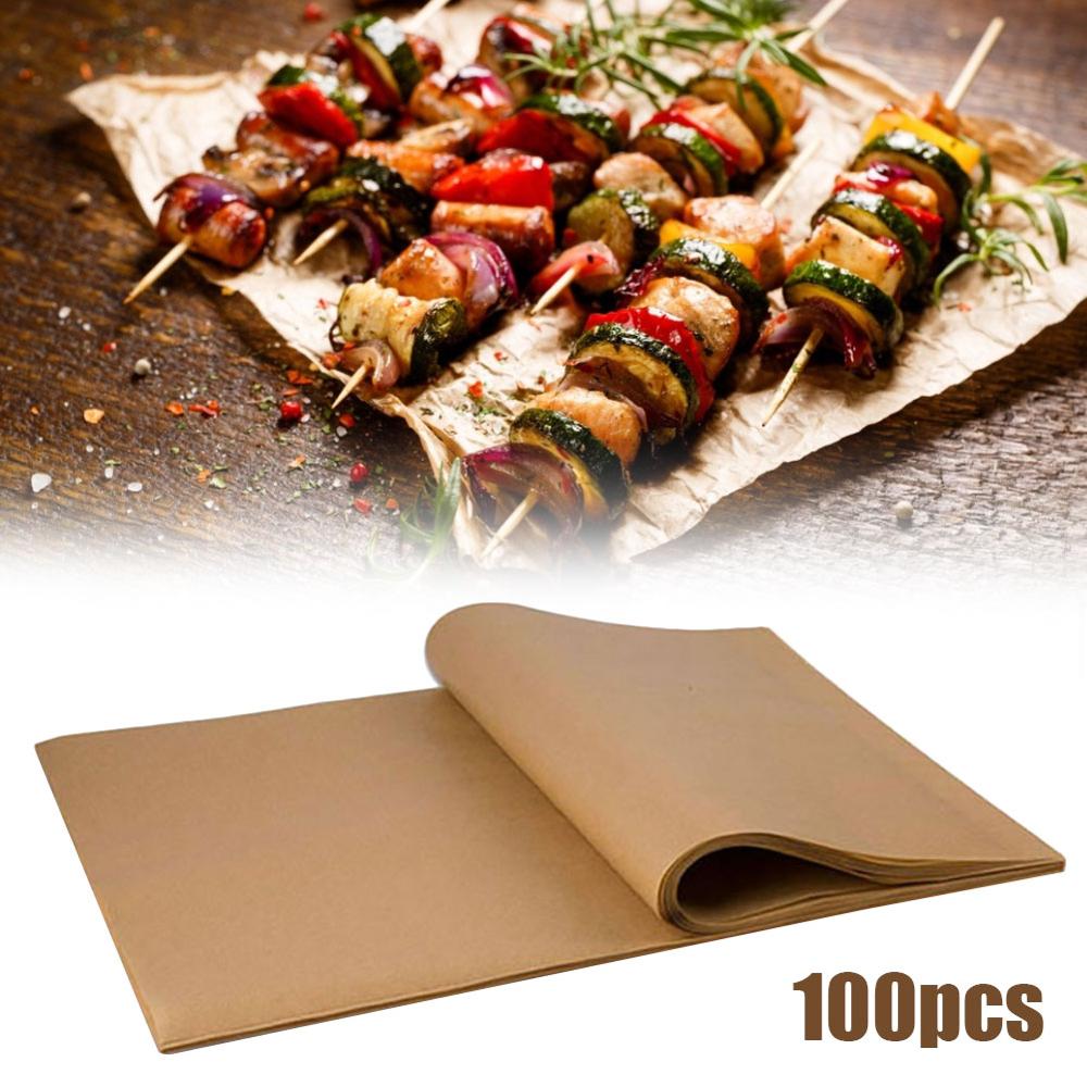 banking paper 100pcs Parchment Paper Oil Absorption Rectangular Baking Paper Liner Suitable for Kitchen Air Fryer Baking Oil