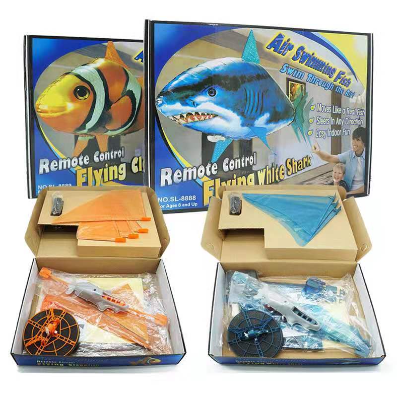 Electric remote control flying shark aerial inflatable flying fish wedding toys kids toys Shark Manipulation