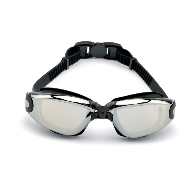 Gafas de baño impermeables para hombre y mujer, lentes de protección UV antiniebla, para buceo: Black