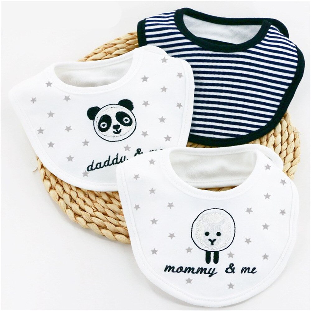 ZAFILLE 3Pcs Pure Cotton Baby Bibs Cartoon Print Baby Boy Stuff Feeding Apron Soft Baby Stuff For Newborn Burp Cloths: 2