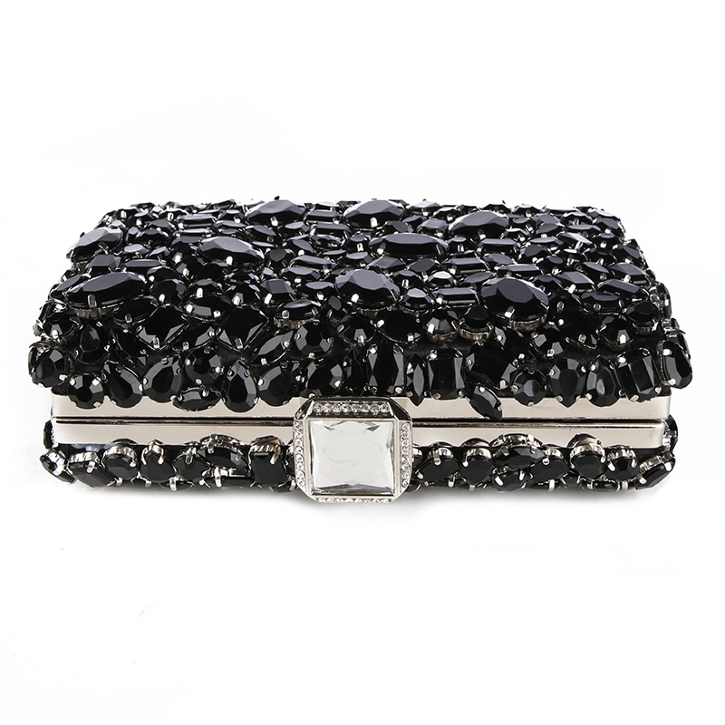 Women Clutch Evening Bag Beaded Crystal Lady Wedding Purse Rhinestones Handbags Silver Black Evening Clutch Bags for Women