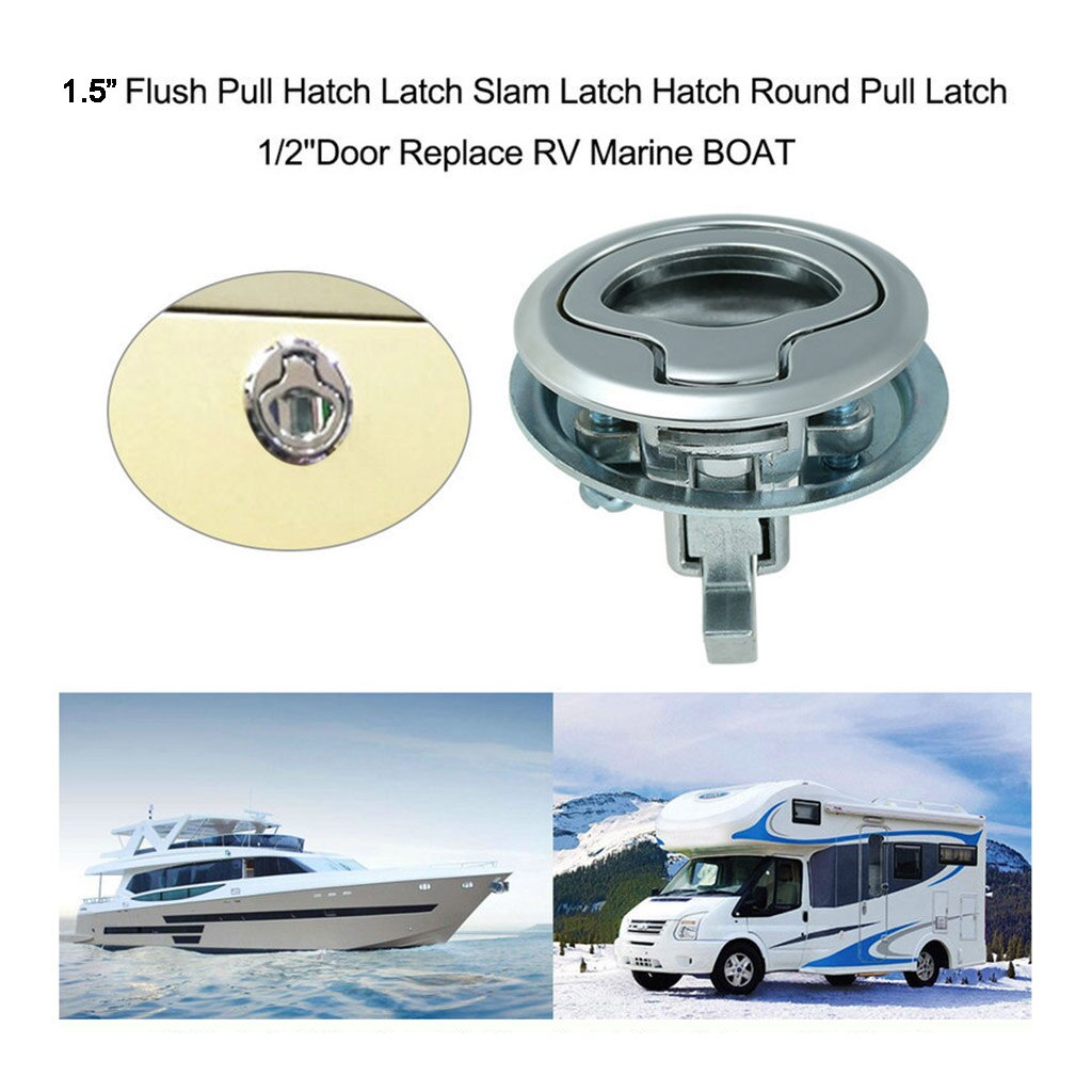 Silver Aluminium Alloy Boat Locker Hatch Latch Marine Lock Flush Handle