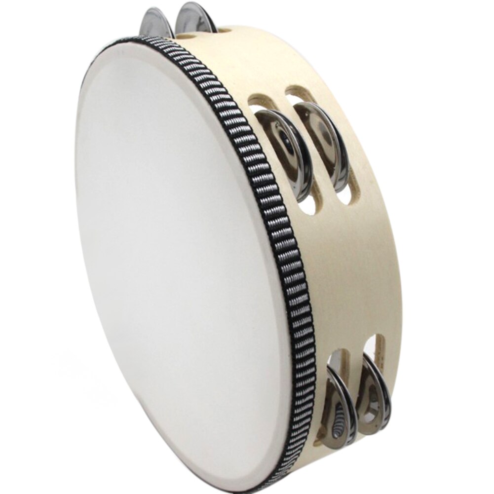 Wood Tambourine Educational Musical Instruments Party 8inch 10inch Jingles KTV Double Row Adult Handheld Dancing Kids