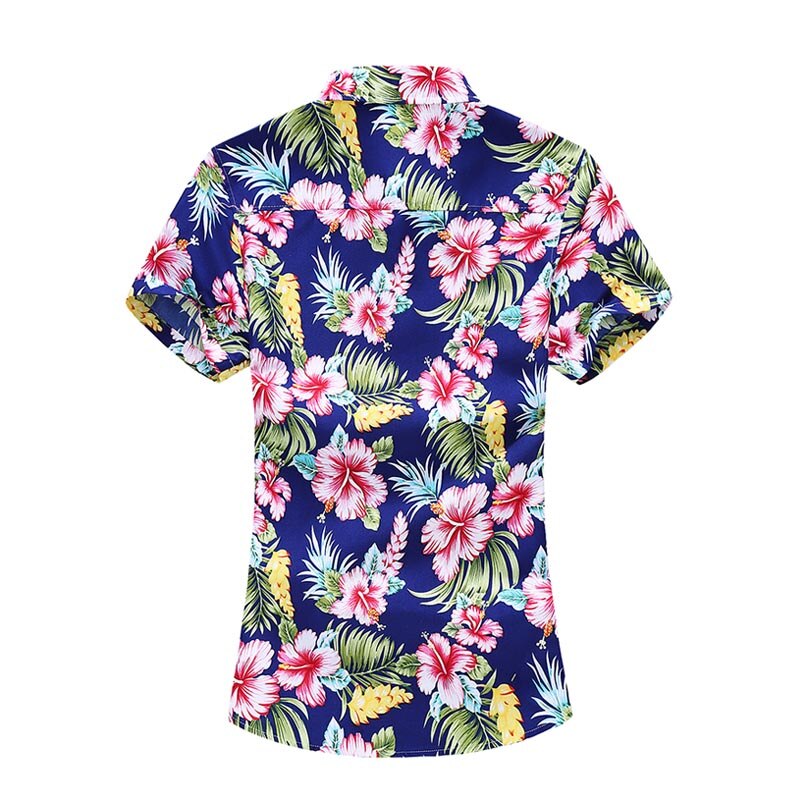 Zomerbloemen heren strand hawaii overhemd tropisch katoenen overhemd met korte mouwen heren casual overhemden met knopen
