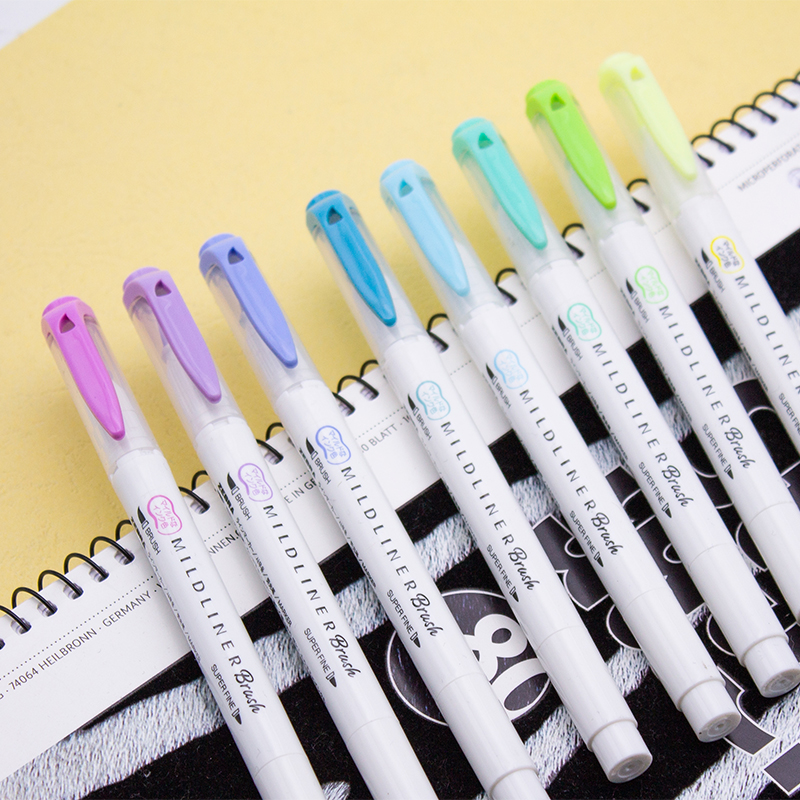 25 kolorów ZEBRA Mildliner zakreślacze WFT8 MILDLINER farba akwarelowa długopis subrayadores fluorescentes końcówka pędzla markery