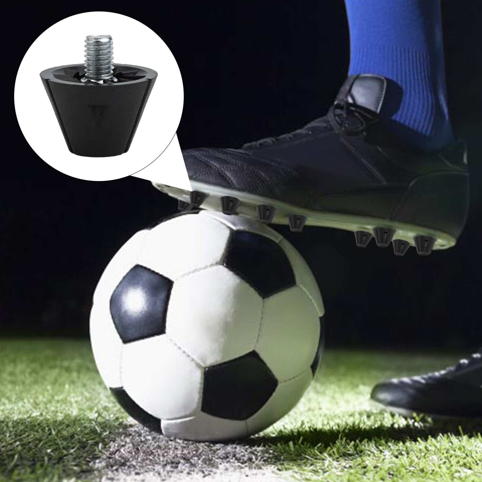 12 Uds. Clavos para zapatos de fútbol, tacos para botas de fútbol, suelo firme, tornillo de roscado M5 estable, 7/10/13/16mm, perno de repuesto antideslizante