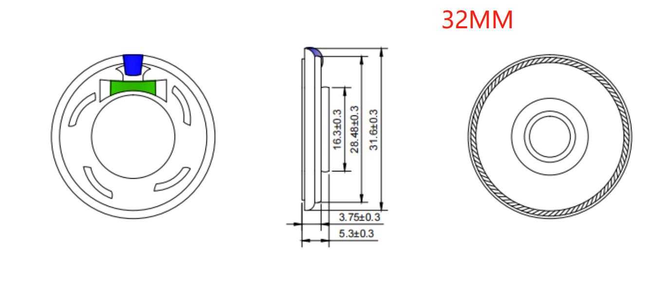 Ultradünner lautsprecher 1w 4/8/16/24/32/50 Ohm lautsprecherdurchmesser 20mm 23mm 26mm 28mm 30mm 32mm 36mm 40mm 45mm 50mm 57mm lautsprecher
