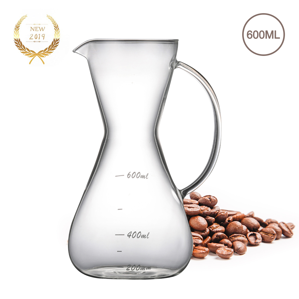 Coffee Pot Carafe Drip Clear Coffee Kettle Brewer Barista Percolator Pour Over Glass Range Coffee Server Safe Non-Toxic