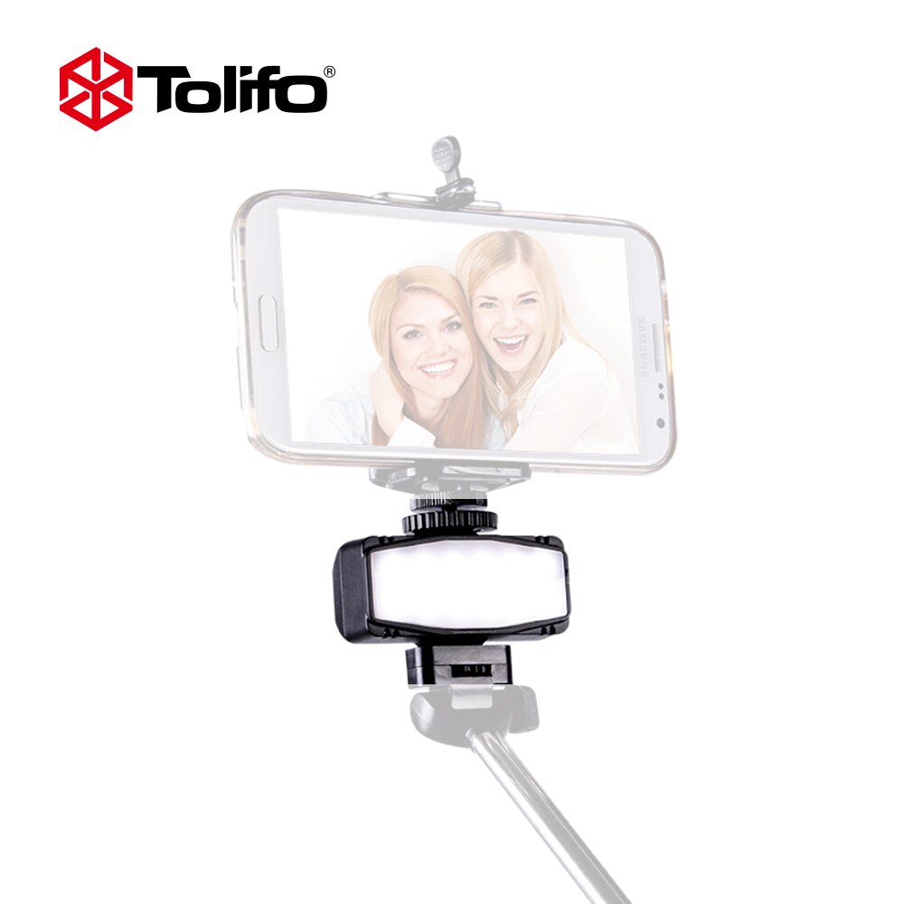 Tolifo HF1201 12 LED Fotografie Selfie Fill-in Flash Licht met 4 Modi Voor iPhone Sumsung Selfie Monopod Met USB Kabel