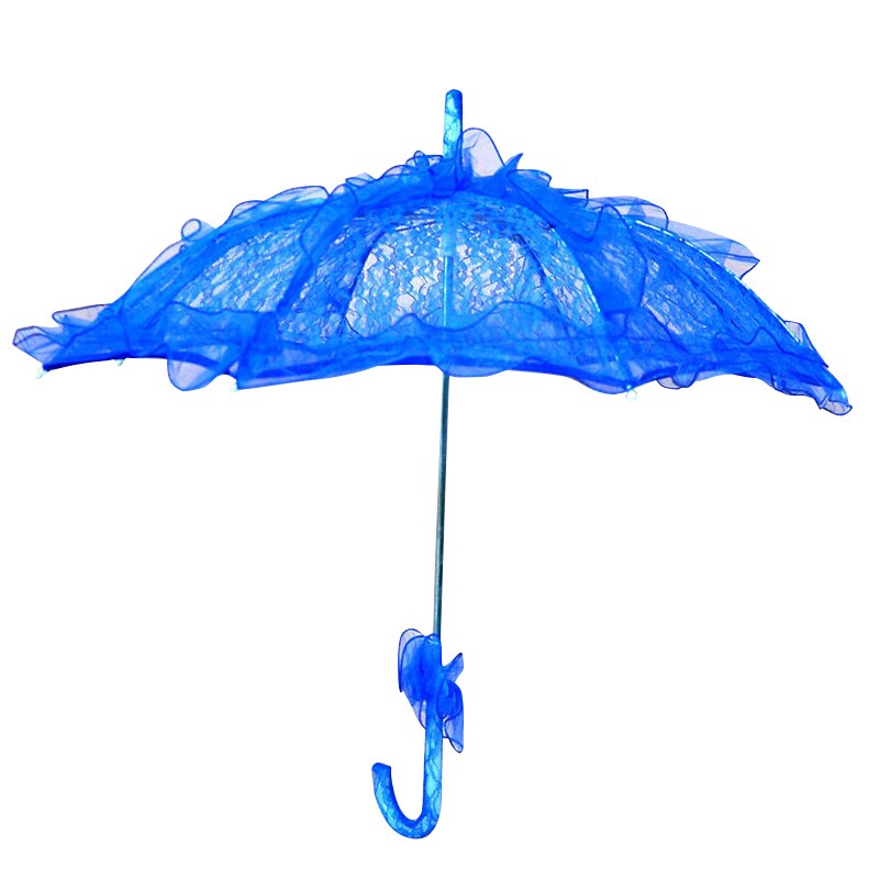 Farverig bryllup brude paraply gammel western romantisk manuel åbning fleur parasol flæser indretning blonde paraply  d30: Sølv