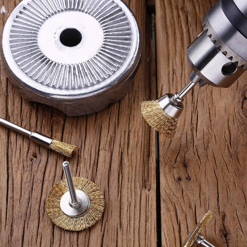 60Pcs Mini Wire Brush Wheel Cup Steel Wire Brush Set Shank For Power Dremel Rotary Tools Polishing Buf