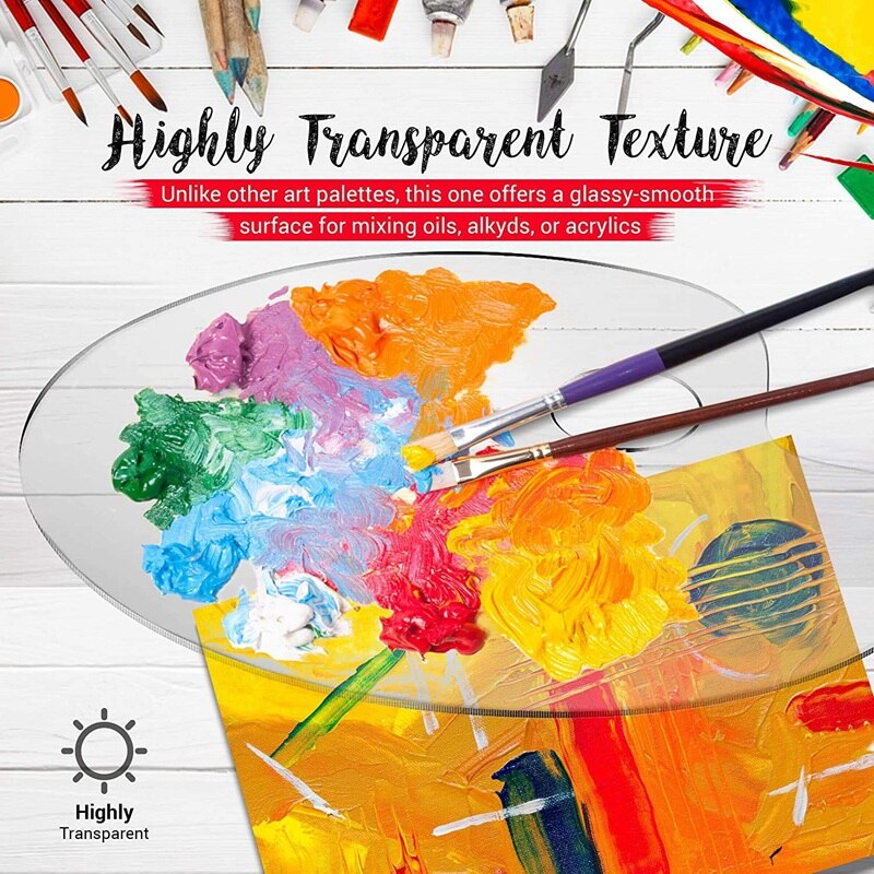 12 Packs Clear Acryl Verf Palet Art Palet Verf Lade 9.4X6 Inch Voor Olie Aquarel Diy Schilderen