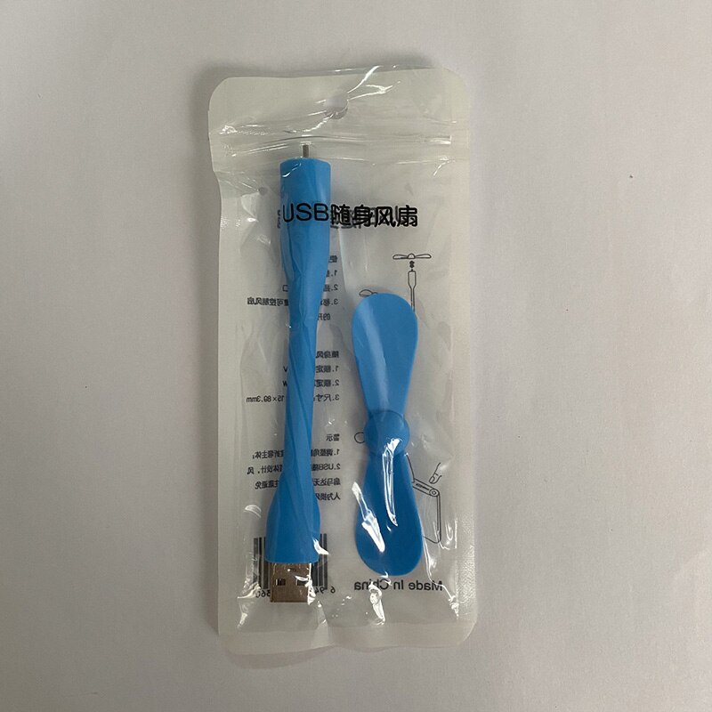 Flexible Portable USB Fan Mini USB LED Lamp Summer USB Gadgets Cooling Pocket Small Handheld Desk Fan Lamp: Blue