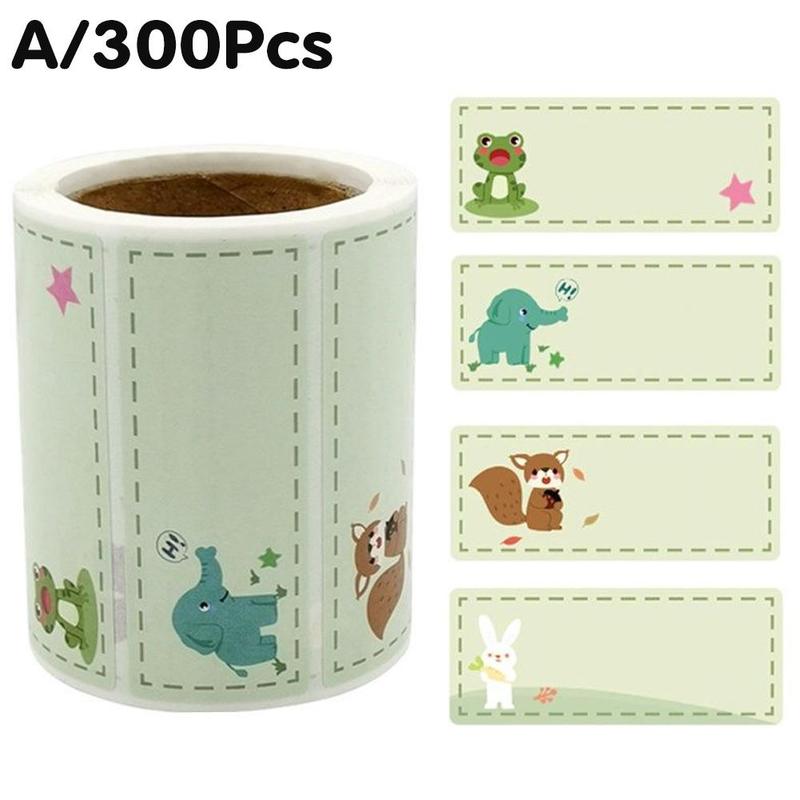300pcs/roll Kitchen Animal Sticker Refrigerator Freezer Food Storage Date Content Label: A