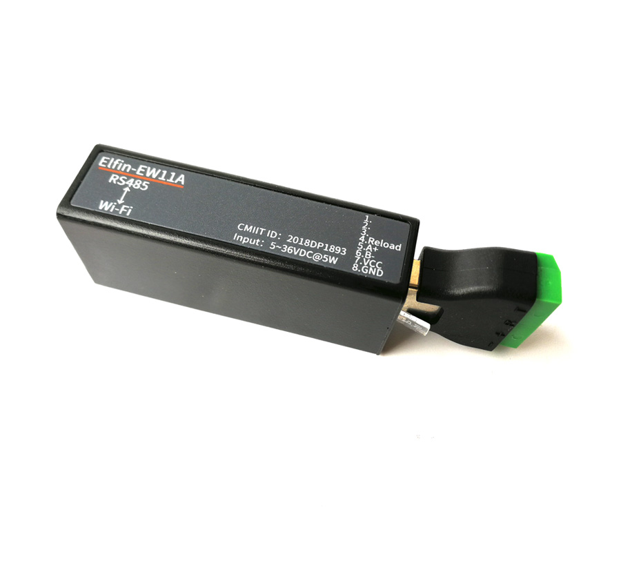 Serial port RS485 to WiFi device server module converter Elfin-EW11A-0 Modbus Protocol data transfer via WiFi: Red