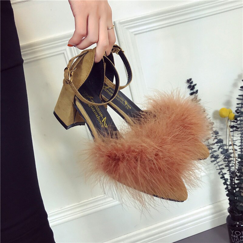 Lente 5 Cm Dik Met Hoge Hakken Suède Professionele Woord Gesp Enkele Schoenen Vrouwelijke Tij Mujer S045: Light Brown / 5.5