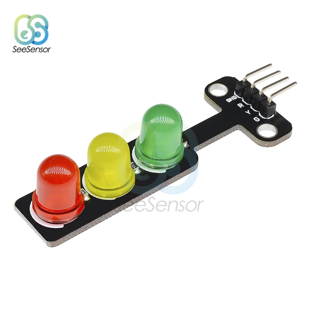 5Pcs Mini 5V Traffic Light LED Display Module for Arduino Red Yellow Green 5mm LED RGB Traffic Light