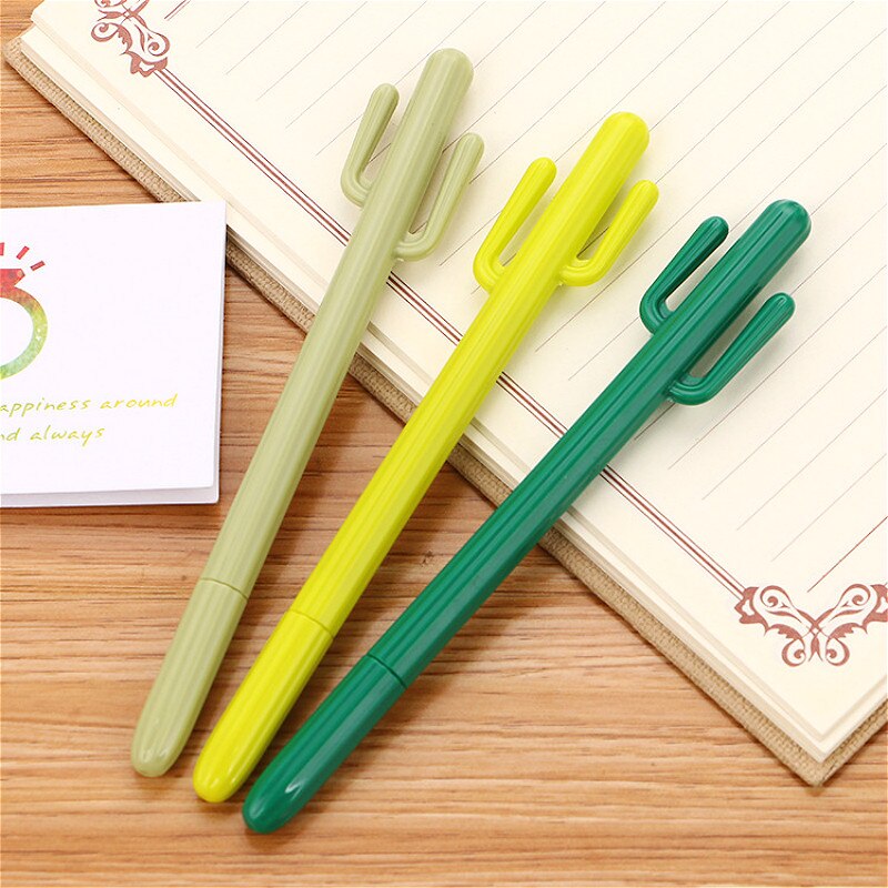 1pcs Cartoon Cactus Style Pen Out of Pencil Case Write Easy and Smooth Pencil Bag Stationery School Supplies