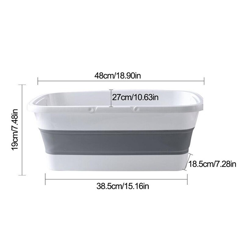Foldable Mop Bucket Collapsible Portable Wash Basin Dishpan with Handle for Camping Fishing