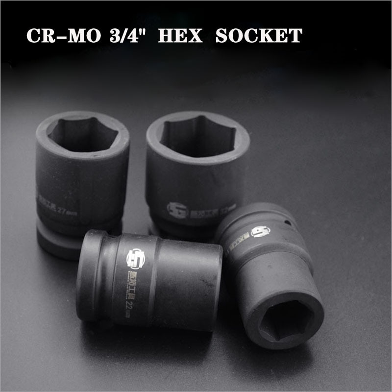 Tool Impact Socket Set 3/4 "Hex Dikker Drive Socket Converter Reducer CR-MO Air Impact Dopsleutel Adapter Hand Reparatie gereedschap