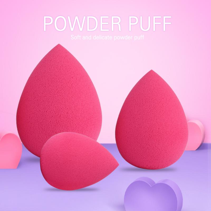 3 unids/set esponja para base forma de lágrima de maquillaje esponja usar para aplicar todo tipo de maquillaje
