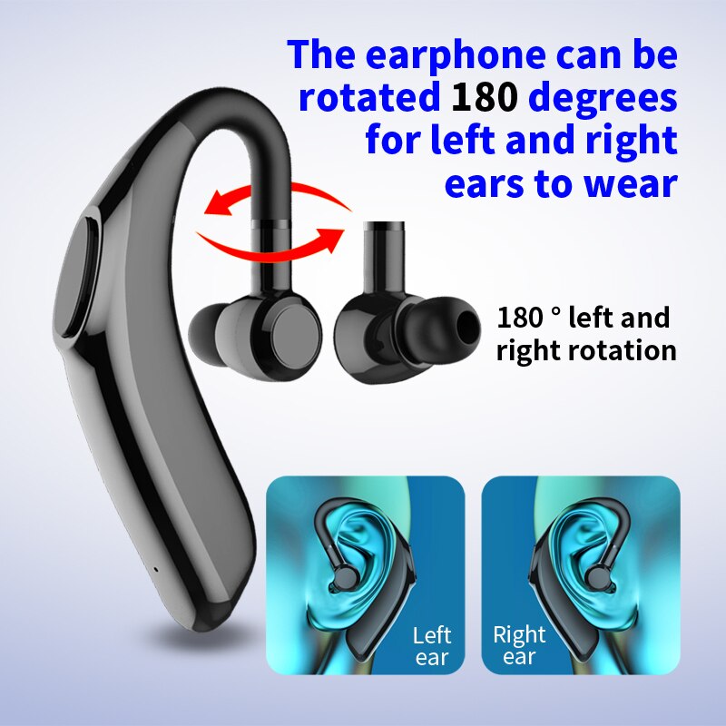 Bluetooth Draadloze Oortelefoon Lange Levensduur Batterij 48 Uur Opknoping Oor Business Hoofdtelefoon Waterdichte Transpiratie Oordopjes Headset