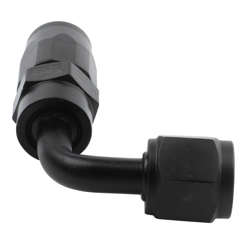 AN6 90Degree Swivel Hose End Black For Braided Nylon Fitting Size:AN6