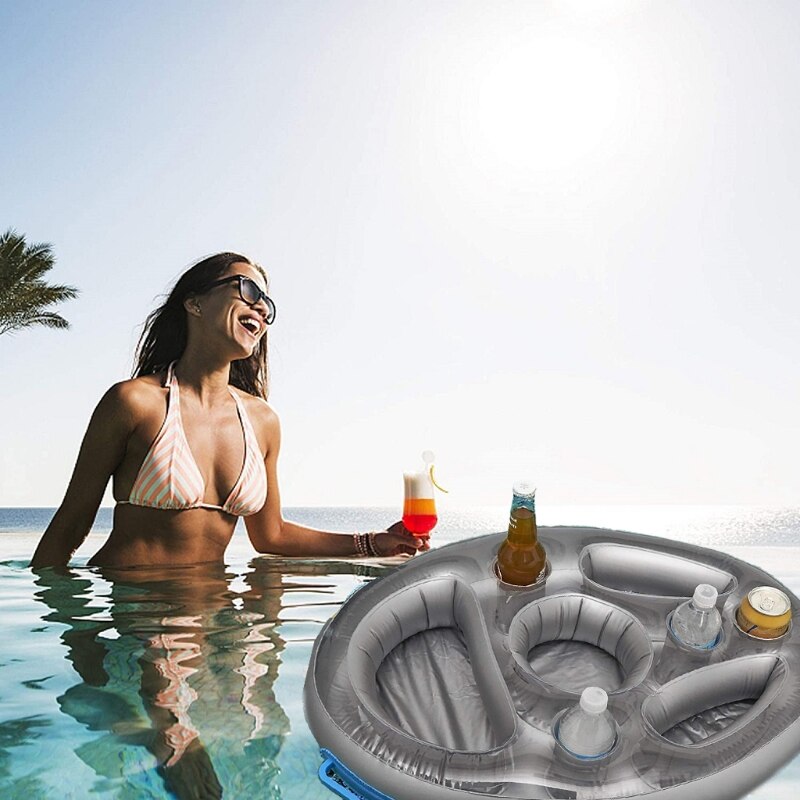 97BC Fancy Inflatable Floating Drinking Holder Pool Food Tray Cooler Serving Bar for Summer