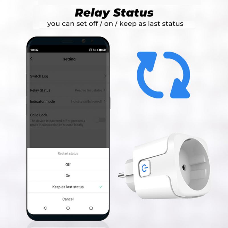 Aubess tuya zigbee smart plug 16a 20a eu ajastin pistorasia virtamonitori älykäs elämä sovelluksen ohjaus toimii alexan ja google home