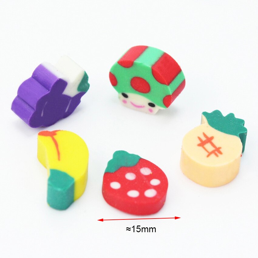 Gomme en forme de fruits délicieux Cuisine, 100 pièces, gomme en caoutchouc, matériel d'étude pour étudiants, papeterie outil d'apprentissage pour enfants, chics