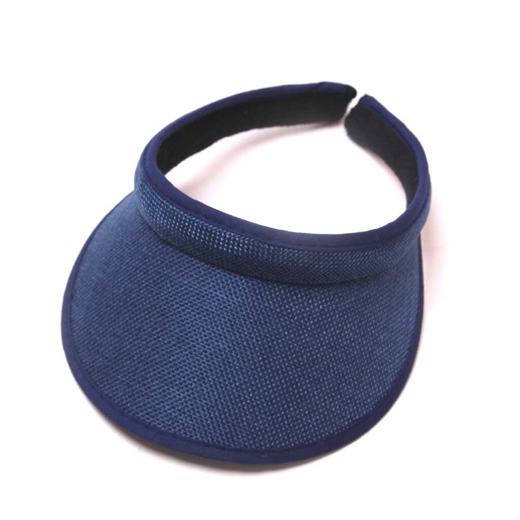 Männer Frauen Sommer Hüte Sonnenhüte Einstellbare Sport Stirnband Klassische Sonne Sport Visier Hut Cap Freien Reise Wandern Einfache Kappe: Navy 