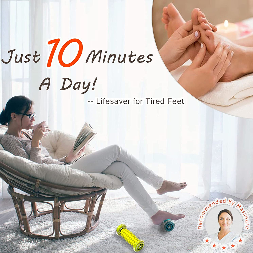 Massage Ball,Foot Pain Therapy Kit,Plantar Fasciitis,Heel Spur,Sore Muscles,Trigger Point - Back,Arm,Neck,Leg Circulation Roller