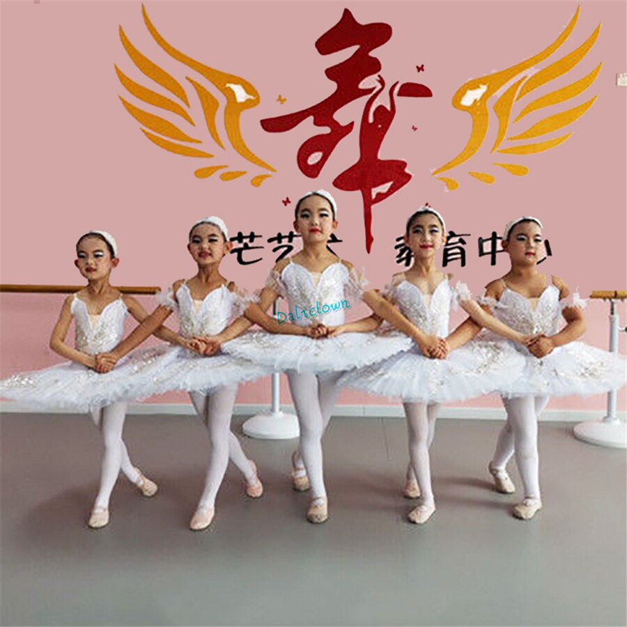 Volwassen Kinderen Klassieke Professionele Ballet Tutu Wit Zwanenmeer Pannenkoek Tutu Ballerina Party Dance Kostuums Ballet Jurk Meisjes Vrouwen