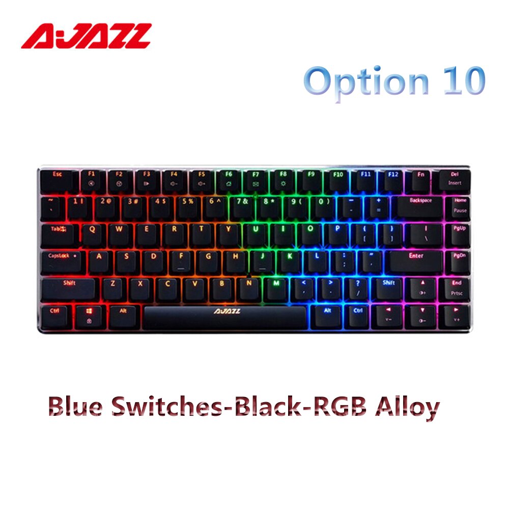 Ajazz AK33 82 klawisze przewodowa mechaniczna klawiatura do gier RGB niebieski przełącznik do gry komputerowe z ergonomicznymi chłodnymi podświetlany diodami LED nowość: Option 10