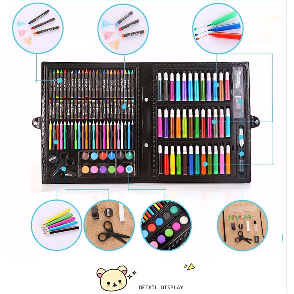 150 Stks/set Tekening Potlood Aquarel Pen Set Wasbare Student Schilderen Kunst Levert Milieubescherming Kleur Pen Tekening