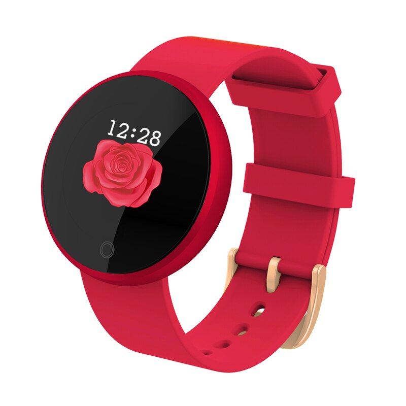 SKMEI Women's Smartwatch - Heart Rate & Period Tracker, Waterproof, PU Band, 450+ mAh Battery: Red