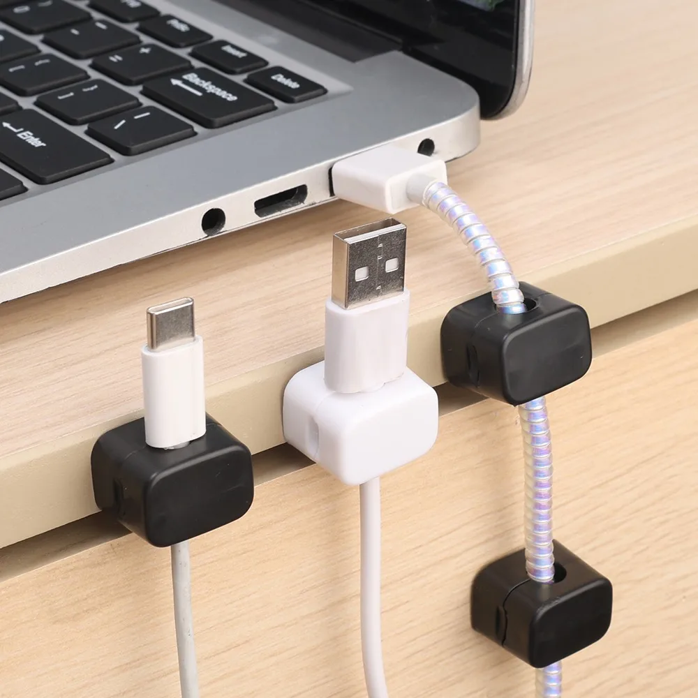 1/6/12 Stuks Magnetische Kabel Clips Zelfklevende Snoer Houder Kabelmanagement Winder Protector Desktop Tidy Usb lader Kabel Houder