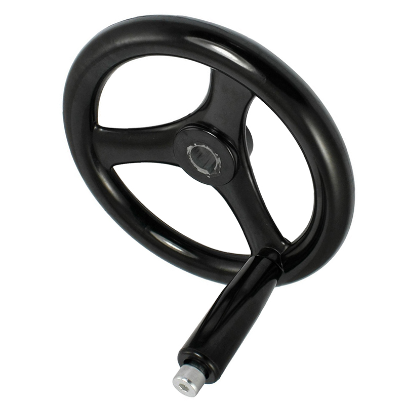 HLZS-Black 18mm x 200mm 3 spoke handwheel with rotating handle