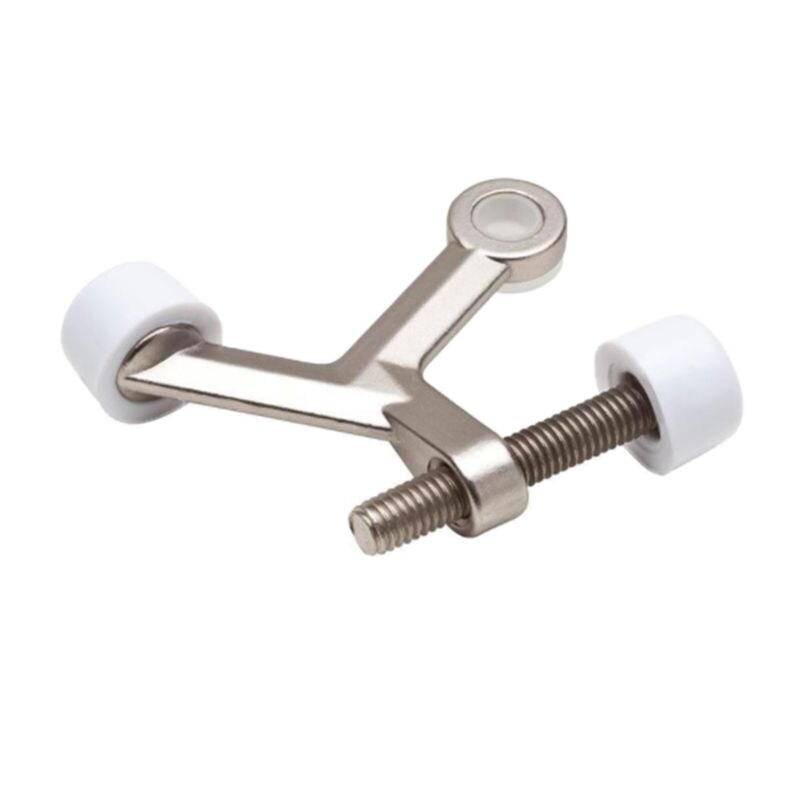 Heavy Duty Adjustable Hinge Pin Door Stopper Stop with Bumper Tip Hardware Home 449C
