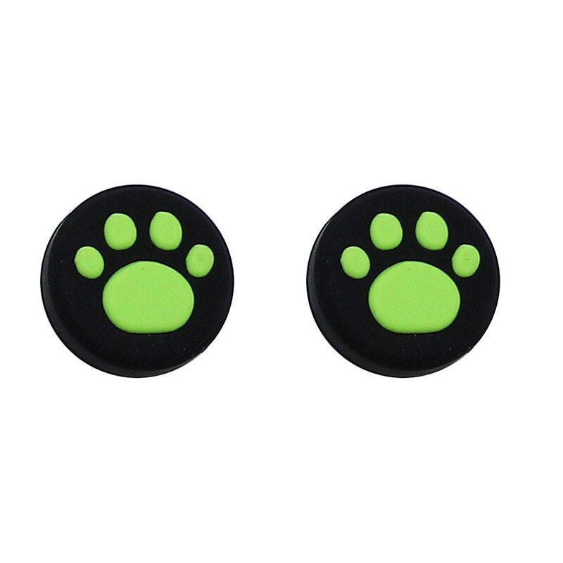 2PCS Lovely Cat Paw Thumb Stick Grip Cap Joystick Cover For Nintendo Switch NX Lite Joy-Con Controller Gamepad Thumbstick Case: green