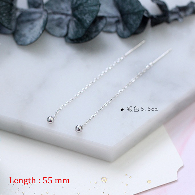 Pendientes colgantes con borlas y cadena de estilo Simple para mujer, aretes largos, accesorios de línea de perforación, Mini joyería fina a la para las orejas: Marrón rojizo