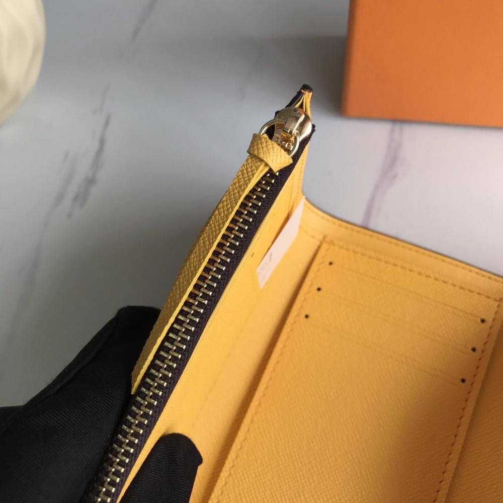 Women Luxury Print Vintage Wallet Card Clutch Short Ladies Purse Credit Card Holder 4 Card Slot/Tri-fold Purse with Box: fold print yellow