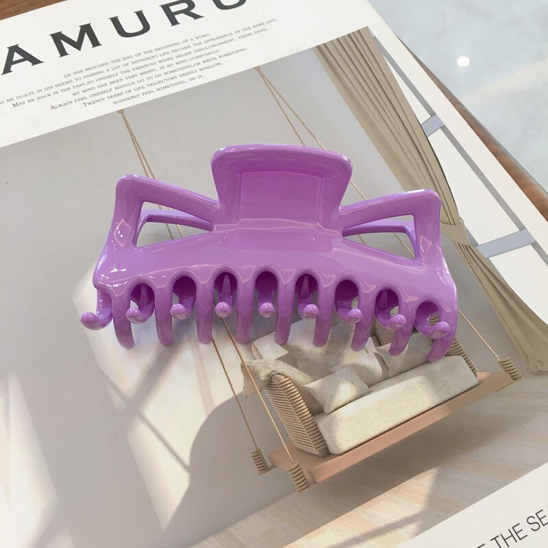 Huanzhi 2020 elegante grande resina multicolorido hairpins banho de cabelo captura tubarão clip para meninas acessórios de cabelo estilo de cabelo fazer: M-11x5.5cm