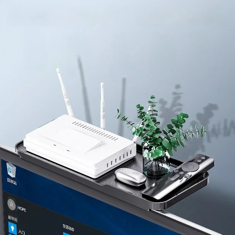 Verstelbare opvouwbare desktopstandaard voor tv-scherm Computermonitor Router Set-Top Box Speler Kantoor Thuis Opbergplank Organizer