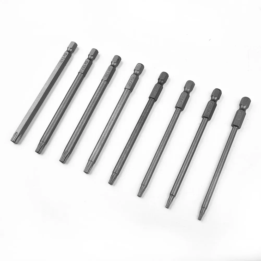 1pc 100mm torx-skruvmejselbits 1/4 -tums sexkantsskruvmejsel magnetisk skruvmejselbits handverktyg  t8 t15 t20 t25 t27 t30 t40