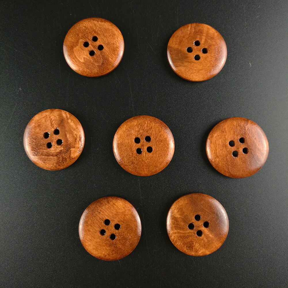 4 gaten 20 stuks ronde houten knopen diy kleding kleding naaien decoratieve knopen 25mm(1 ") scrapbooking knopen voor kleding