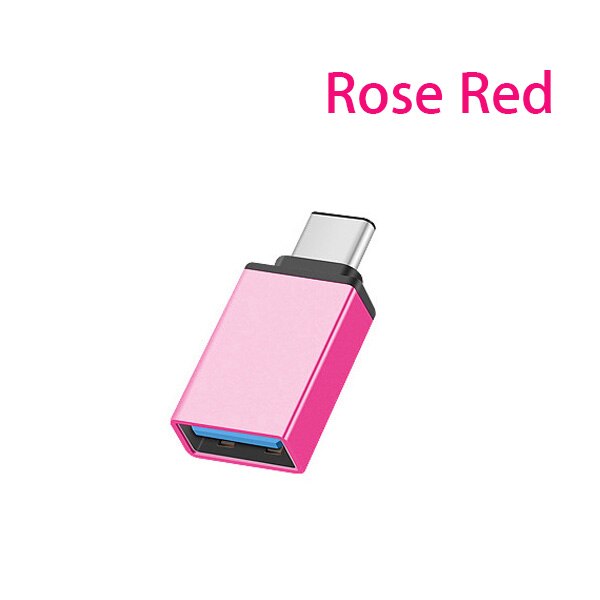 Adaptateur USB type-c vers USB, convertisseur OTG pour xiaomi mi 9 8 se lite pro A2 Pocophone F1 MIX 3 2S MAX 3 black shark Redmi note 7: Rose  Type c OTG