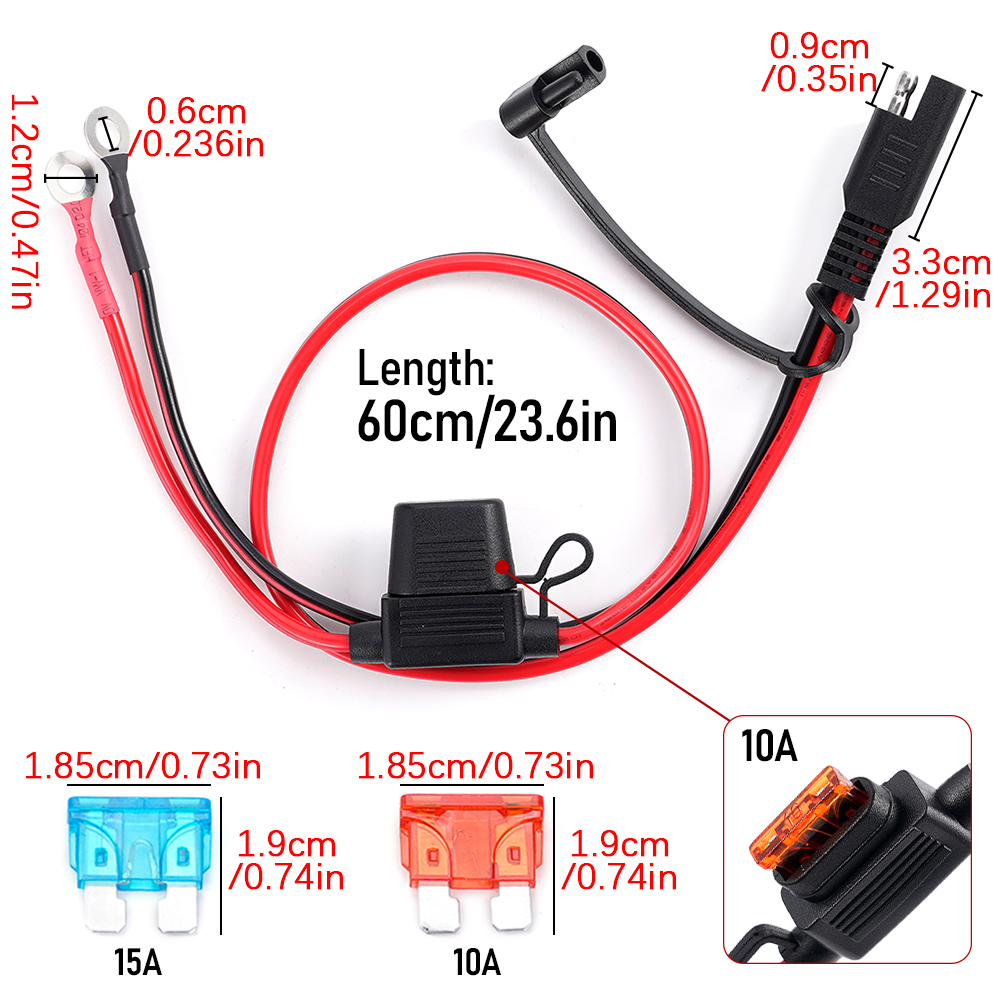 Double SAE Quick Release Cable Adapter Extension Solar Cable SAE to O-ring Connector Extension Cable for Battery Charger Maintai