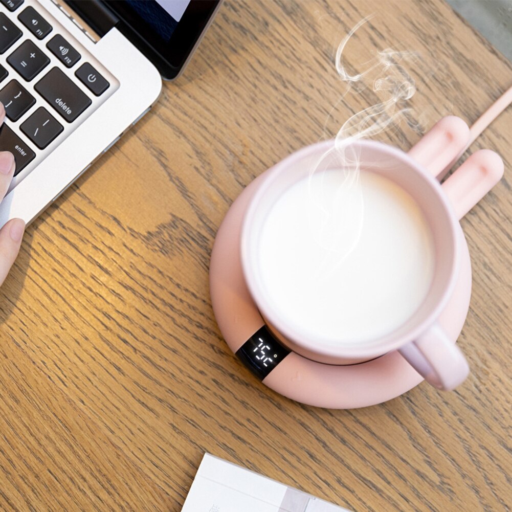 Mini Heating Coasters USB Charging Warmer LED Display Fast Heater 5 Levels Adjustment Constant Temperature Cup Warmer Mug Mat