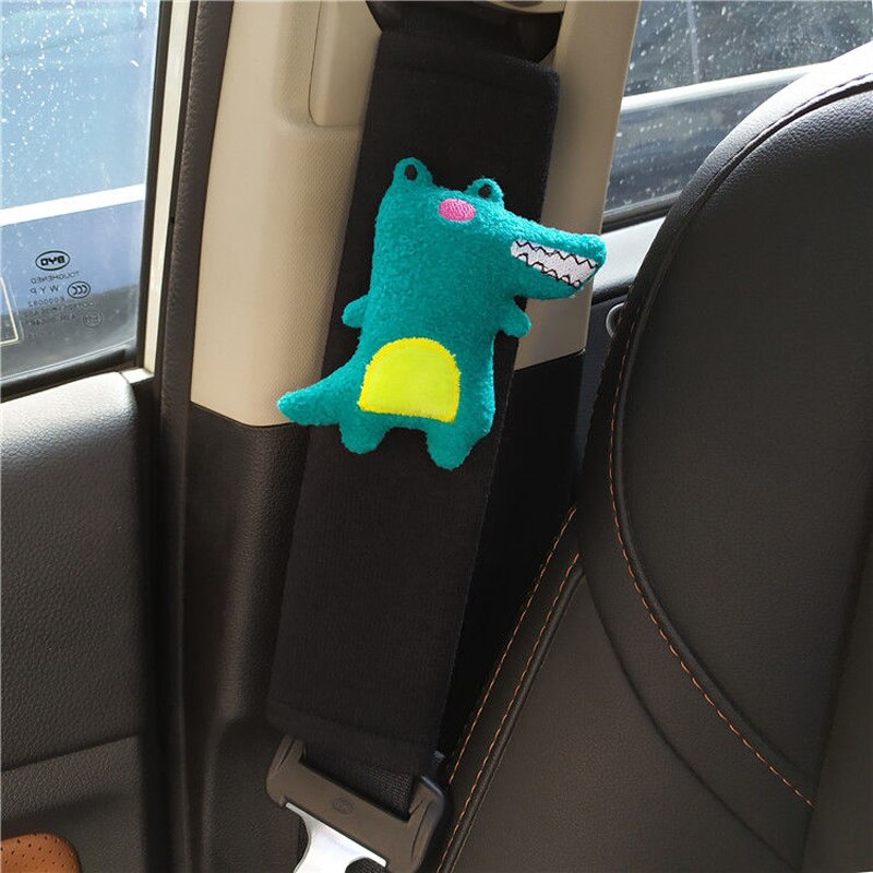 1PC Cute Cartoon Car Seat Belt Cover Shoulder Strap Harness Cushion Children Kids Seatbelt Shoulder Pad Auto Neck Support: crocodile